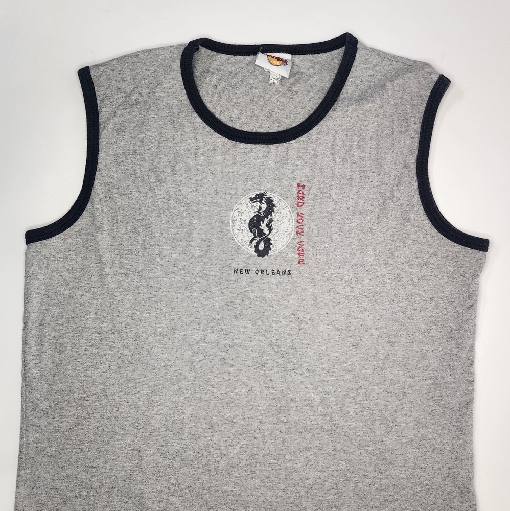 Vintage‎ Hard Rock Cafe Sleeveless Top New Orleans Dragon 90s Baby Tee Y2K